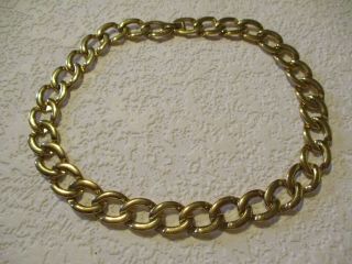 Monet Chunky Gold Tone Link Necklace 17 1/2 " Vintage