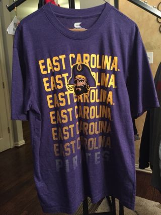 Men’s East Carolina University Ecu Pirates T Shirt Short Sleeve Large Euc