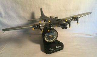 Teltime B - 17 Flying Fortress Wwii Bomber Plane Clock Light Sounds