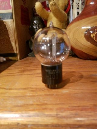 Black Engraved Base Western Electric 101 - F Tennis Ball Vacuum Tube W/gold Pins