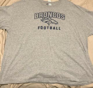 Nfl Team Apparel Men’s Denver Broncos Football Gray T - Shirt 3xl