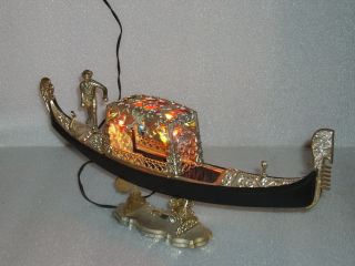 Vintage Plastic Gondola - Electric Lamp,  Souvenir From Venice/venezia - Italy