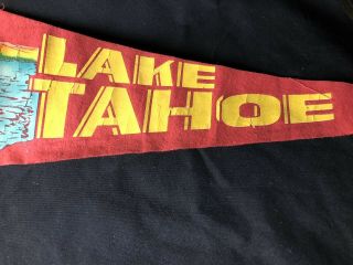 Vintage Lake Tahoe Felt Souvenir Pennant Doe & Stag California Nevada