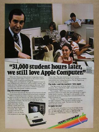 1979 Apple Ii Computer Minnesota Public Schools Use Vintage Print Ad