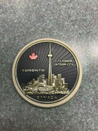 Vintage Cn Tower Toronto Canada 2.  5 " Plastic Magnet,  La Tour Cn,  Textured