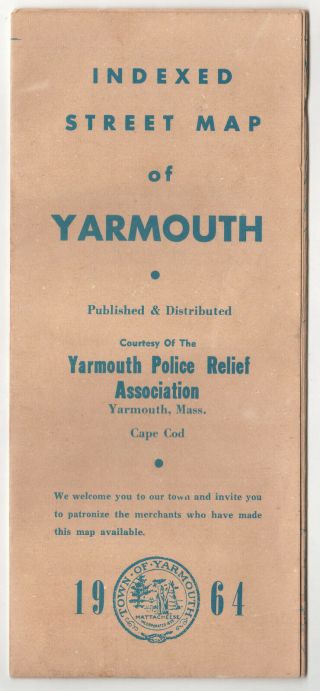 1964 Yarmouth Massachusetts Vintage Map Cape Cod South West Yarmouth Port Mass