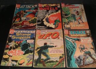 Lqqk 6 Vintage 1960s Charlton Comics,  Space Adventures,  U.  F.  O. ,  Attack