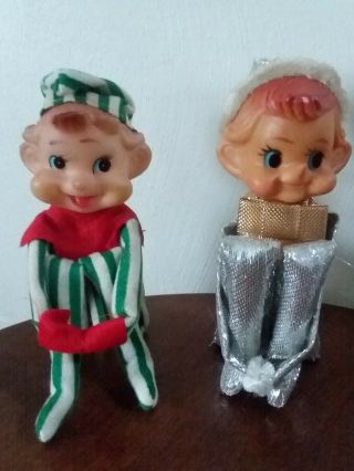 Vintage Knee - Hugger Elf/elves.  1 Silver Metallic 1 Green/ White Striped Japan