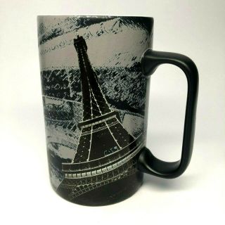 Paris Eiffel Tower Tall Coffee Mug Cup Modele Depose Black And Gray