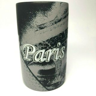 Paris Eiffel Tower Tall Coffee Mug Cup Modele Depose Black and Gray 2