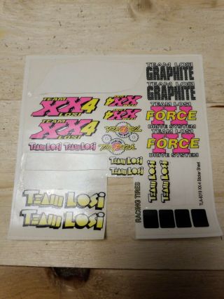 Rc Vintage Old School Team Losi Xx4 Partial Sticker Sheet