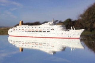 P&o Orient Line Ss Canberra Mercator Model Waterline Ocean Liner A/f