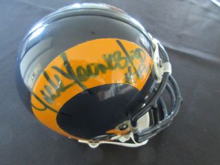 Jack Youngblood Autographed Nfl Los Angeles Rams Riddell 3 5/8 Mini - Helmet