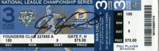 Ivan Rodriguez Autographed Signed 2003 Nlcs Game 3 Playoff Ticket Marlins Mlb