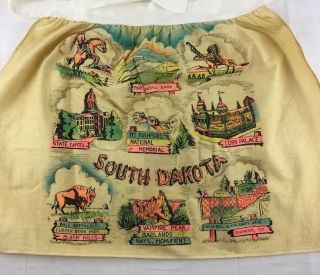 Vintage South Dakota State Souvenir Half Apron Wild Bill Cowboy Indian