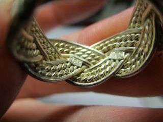 STERLING SILVER 925 ESTATE VINTAGE BRAIDED WEAVE 9 MM BAND RING SIZE 4.  5 2