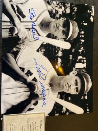Stan Musial Ted Williams Autographed 8x10 Certified