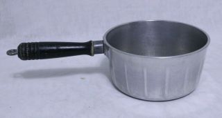 Vintage Household Institute Cast Aluminum Sauce Pan 1.  5 Qt Wooden Handle Pot