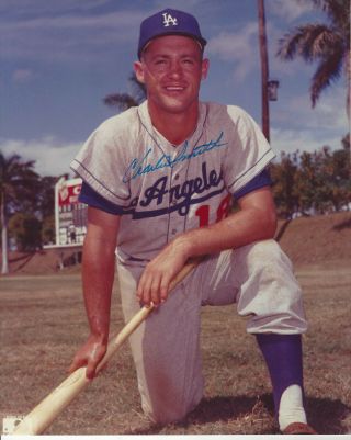 La Dodgers Charlie Smith Autographed 8x10 Color Photo Traded For Roger Maris
