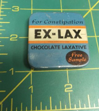 Vintage Ex - Lax Chocolate Laxative Sample Tin,  Great Colors & Graphics