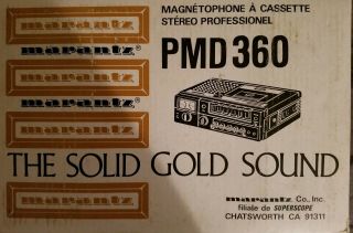 Marantz Pmd 360 Professional Stereo Cassette Recorder Near W/.