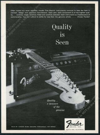 1962 Fender Jaguar Guitar And Amp Photo Vintage Print Ad