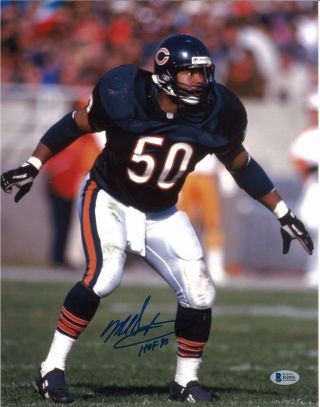 Mike Singletary Chicago Bears Signed 11x14 Photo Beckett Bas Itp Autographed 56