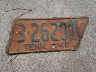 1946 Tennessee State Shaped License Plate