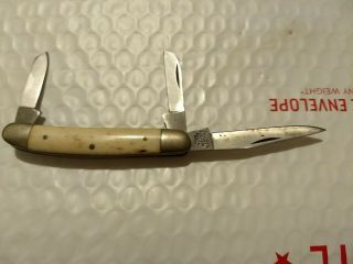 Vintage Frost Cutlery Surgical Steel 3 Blade Bone Folding Pocket Knife