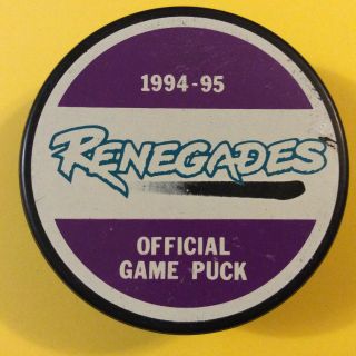 1994 - 95 Richmond Renegades Hockey Puck Official Game Puck Echl Purple Q94