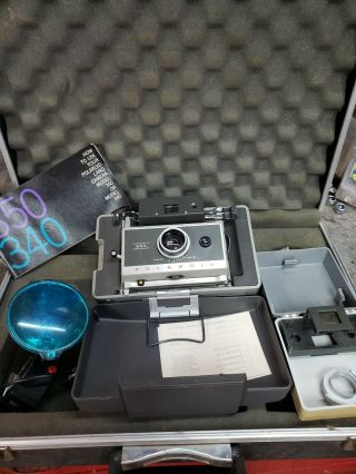 Vintage Polaroid 350 Land Camera With Flash Attachment