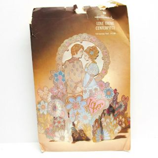 Vintage 80s Hallmark Love Theme Centerpiece Table Paper 13 " Victorian Romance
