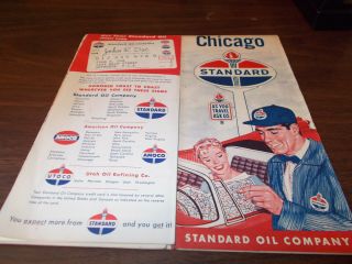 1950s Standard Oil Chicago Vintage Road Map