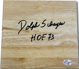 Dolph Schayes Hand Signed Autographed 6x6 Wood Floor Piece Hof 73 W/