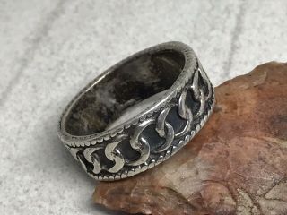 Vintage Sterling Silver Tribal Braid Weave Knot Twist Band Ring (sz 11.  5)