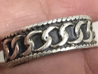 VINTAGE STERLING SILVER TRIBAL BRAID WEAVE KNOT TWIST BAND RING (Sz 11.  5) 2
