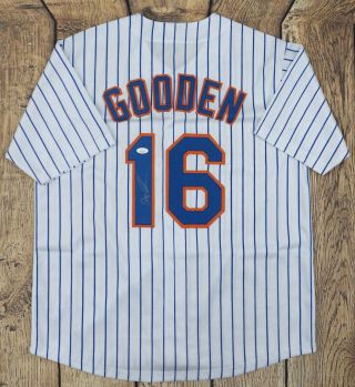 Dwight " Doc " Gooden Signed/autographed Custom Pinstripe Jersey Jsa Authenticated