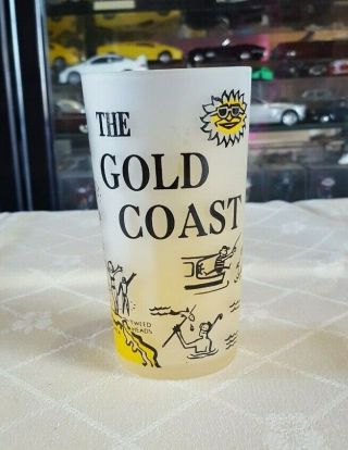 Vintage Drinking Glass Tourist Souvenir Gold Coast Rare Australiana 1960s