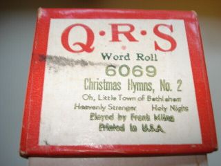 Vintage Q R S Christmas Hymns Piano Roll 6069 No.  2