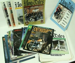 42 Harley Davidson Magazines - 24 The Enthusiast And 19 Hog Tales 1980s And 90s