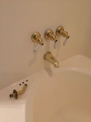 Vintage Bathtub Faucet Polished Brass Pfister 3 Hole