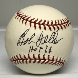 Bob Feller Signed Selig Rawlings Baseball Indians " Hof 62 " Auto Autograph Jsa