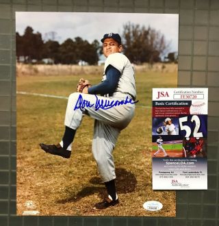 Don Newcombe Signed 8x10 Photo Brooklyn Dodgers Autograph Auto Jsa