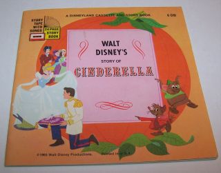 Vintage Walt Disney ' s CINDERELLA Read Along 24 Page Book & Tape Cassette 2