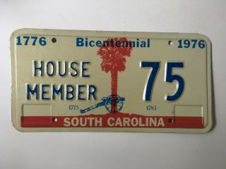 1976 South Carolina Legislature License Plate House Of Representatives Political