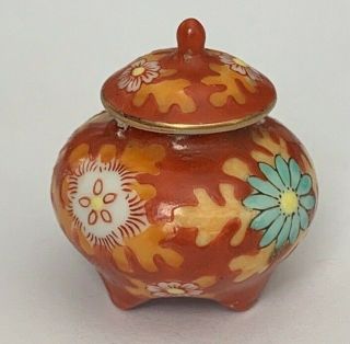Vintage Dollhouse Miniature Porcelain Urn With Lid