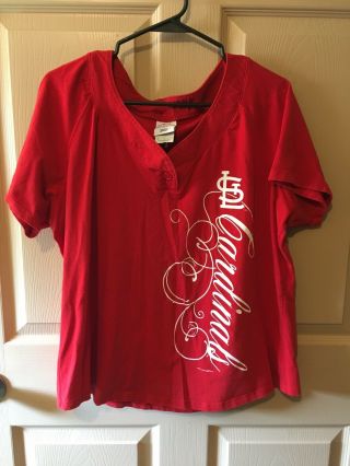 Ladies St.  Louis Cardinals Short Sleeve Shirt Xl Womens