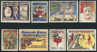 Us 4898 - 4905 The Complete 2014 Vintage Circus Posters Set Off Paper
