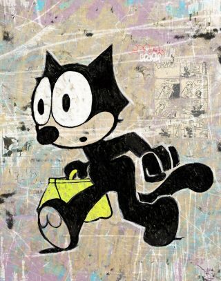 Crisp Limited Signed Money Felix The Cat Vintage Comic Canvas Pop Art