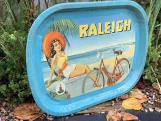 Barn Find Rare Vintage Raleigh Chopper Shop Shopper Cycles advertising tray Sign 2